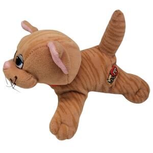 Vintage 1980s Pound Purries Small Orange Stripe Tabby Kitty Cat Plush Kitten 7"